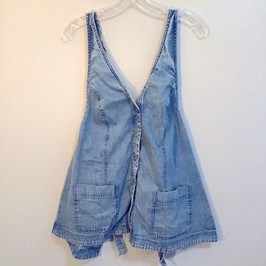 Women’s Denim Backless Jumpsuit Dress | Free People | High Roller | Size XL